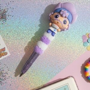 Rainbow Brite 🌈 Purple Pie Guy Sparkly Bling Pen